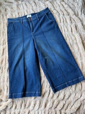 Lane Bryant Dark Blue Cropped Wide-Leg Jeans